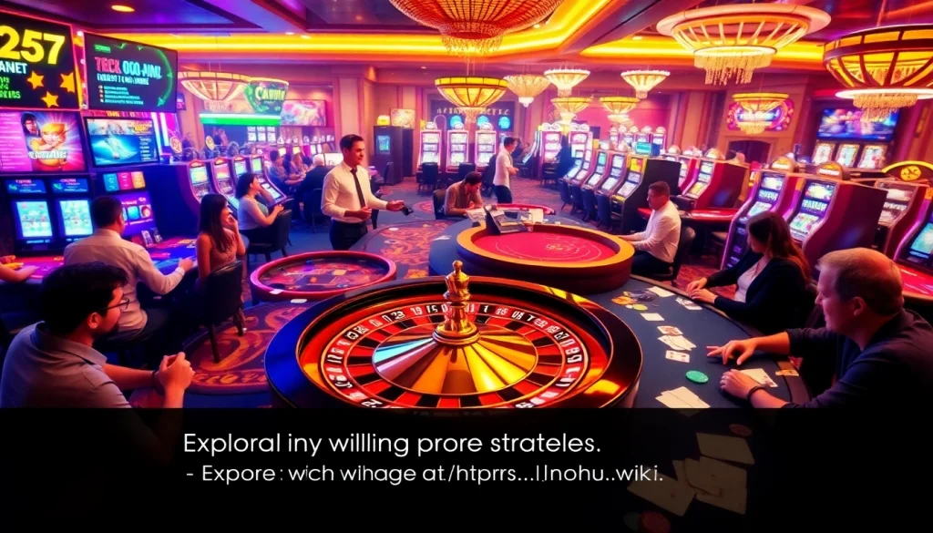 Excited players betting at blackjack tables while exploring strategies at https://nohu.wiki/.
